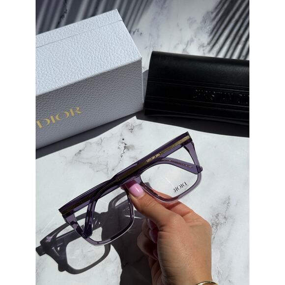 NEW Dior SpiritO S3I Eyeglasses Frames in Purple Transparent - Picture 3 of 8